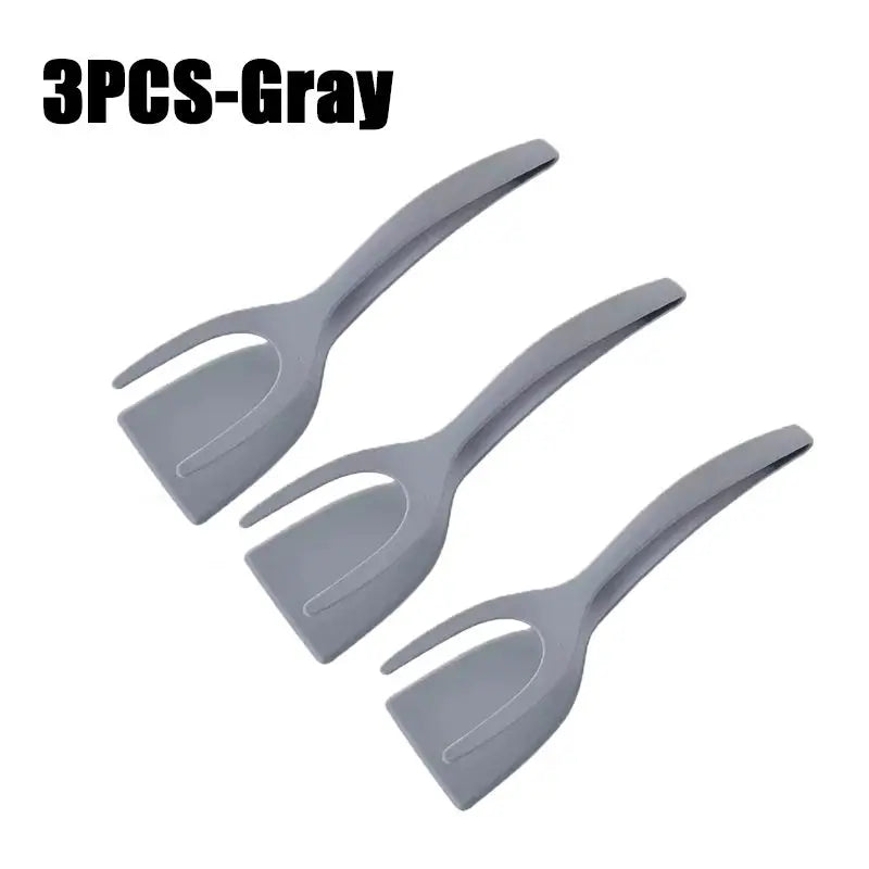 2 in1 Silicone Clip Spatula for Frying Steak Pancakes Toast Omelette Tongs Silicone Omelet Spatula Flip Shovel Kitchen Tool