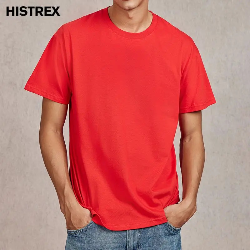 100% Cotton T shirt For Men Women,Short Sleeve Summer Plain Tops,Solid Casual Loose Tee Shirts,High Quality Clothing,7oz 200gsm