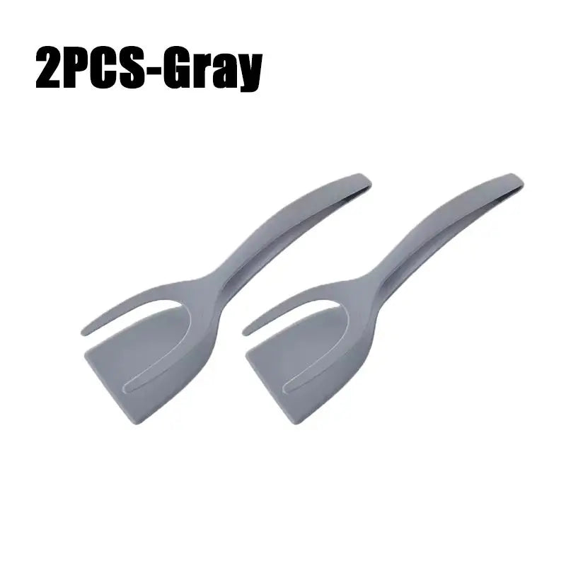 2 in1 Silicone Clip Spatula for Frying Steak Pancakes Toast Omelette Tongs Silicone Omelet Spatula Flip Shovel Kitchen Tool