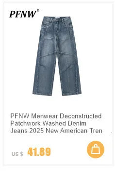 PFNW American Rhinestone Printed Design Vintage Jeans Men's Streetwear Hip Hop Mens Clothing Loose Wide Leg Pants Trendy 28W4644