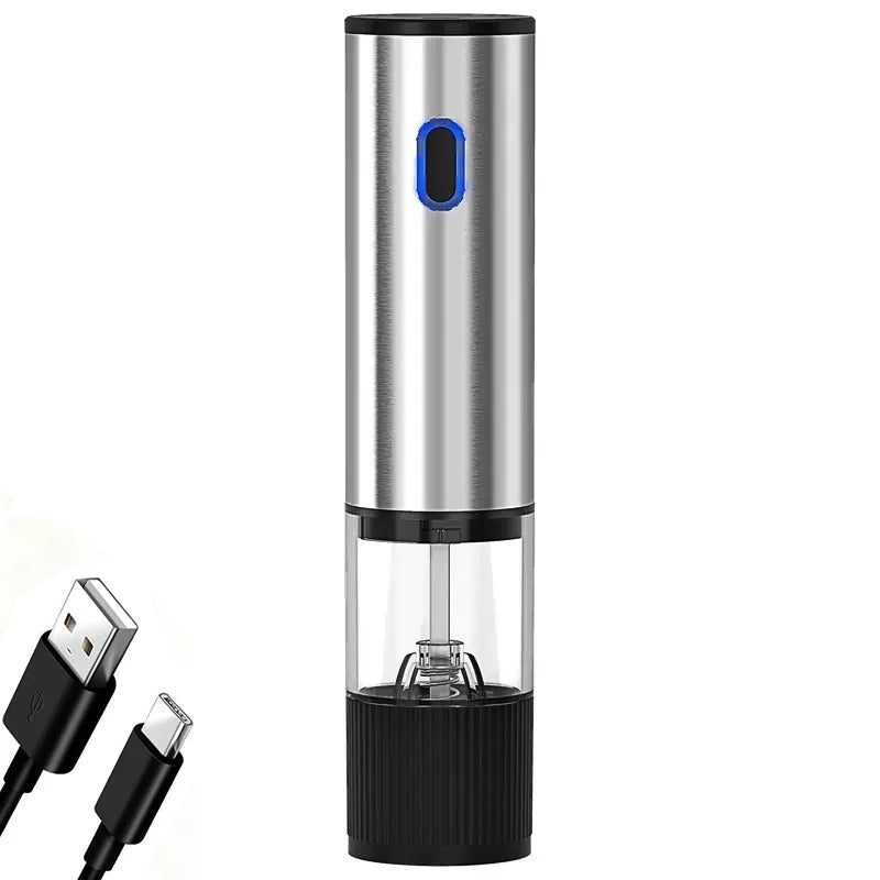 Electric Salt and Pepper Grinder Automatic Rechargeable Pepper Mill Shakers External Adjustable Coarseness Kitchen Appliances
