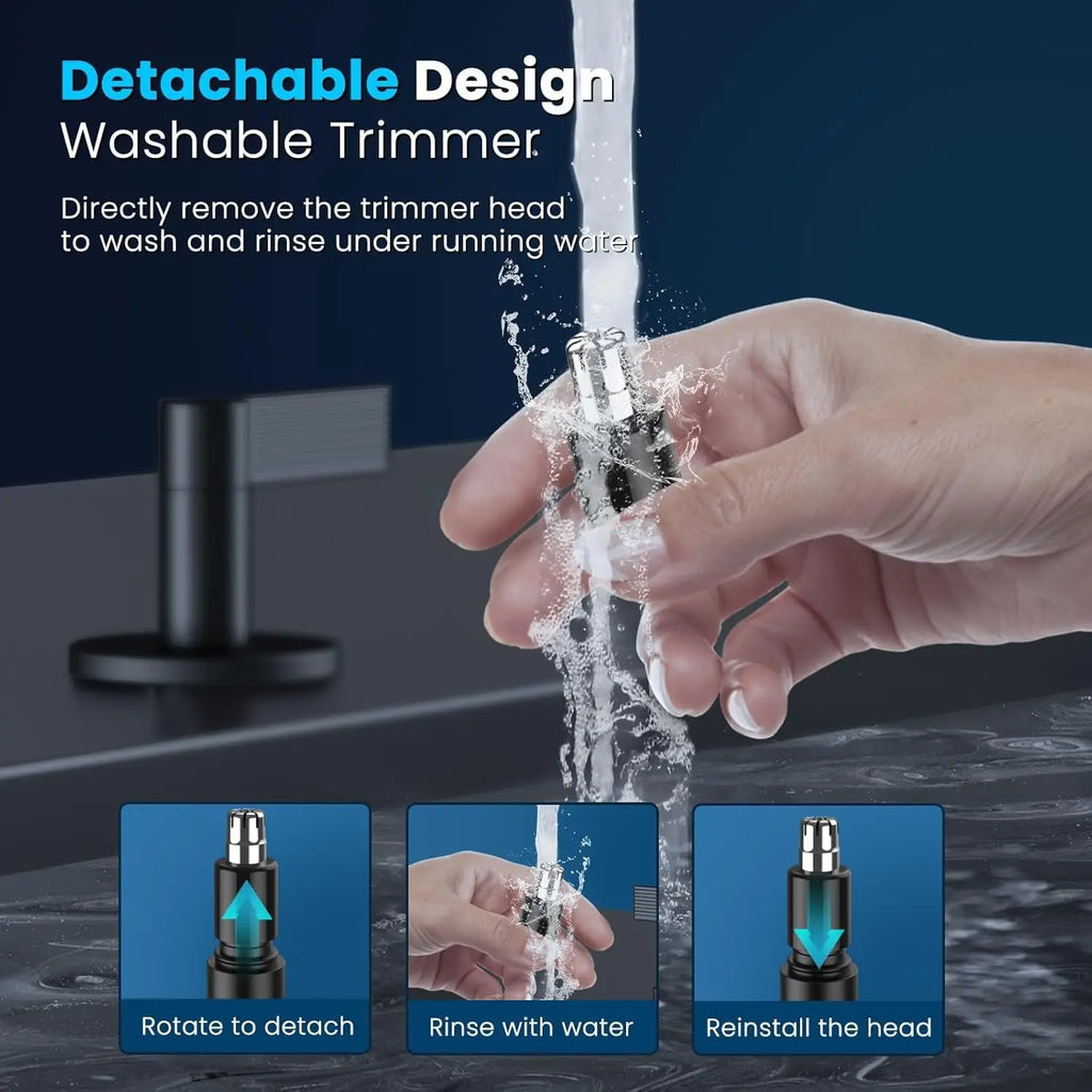 Rechargeable Ear and Nose Hair Trimmer - 2026 Professional Painless Eyebrow and Facial Hair Trimmer with IPX7 Waterproof for Eas