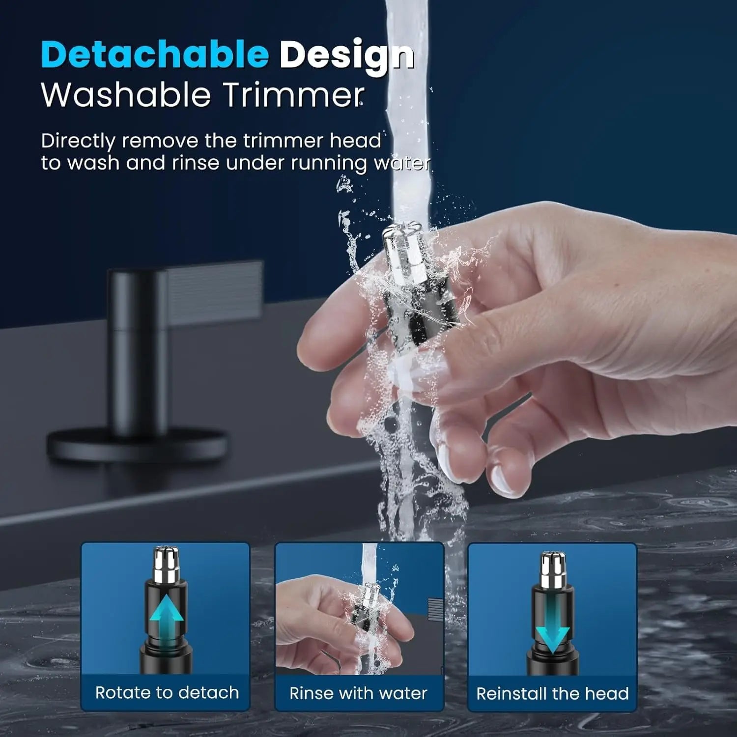 Rechargeable Ear and Nose Hair Trimmer - 2026 Professional Painless Eyebrow and Facial Hair Trimmer with IPX7 Waterproof for Eas