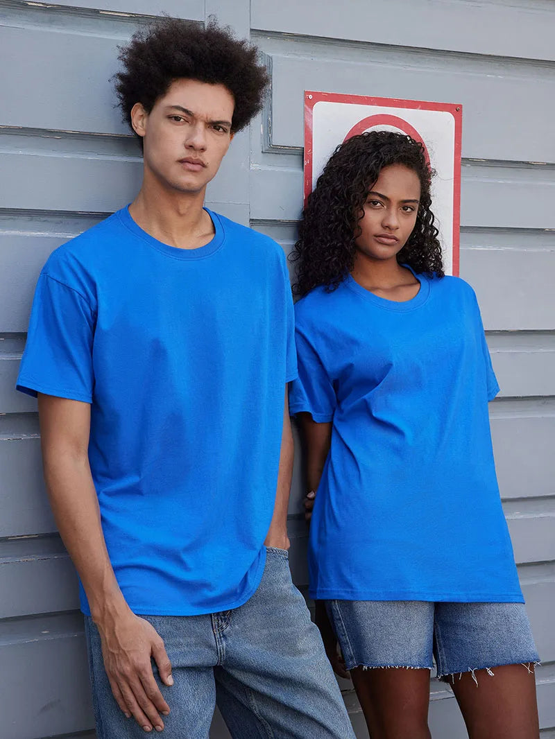 100% Cotton T shirt For Men Women,Short Sleeve Summer Plain Tops,Solid Casual Loose Tee Shirts,High Quality Clothing,7oz 200gsm
