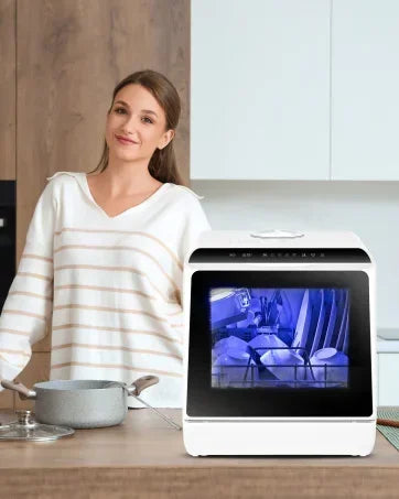 Mini portable dishwasher countertop compact dishwasher, desktop small dishwasher with 5L built-in water tank GN781TB