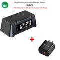 4 in 1 Wireless Charger Dock For iPhone 16 15 14Pro Apple Watch S9 8 7 15W Fast Charging Station Desktop LED Digital Alarm Clock