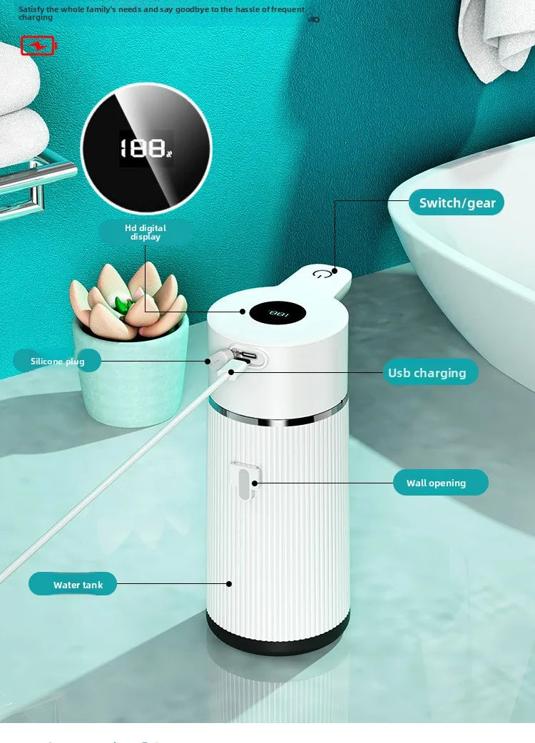 420ML Automatic Soap Dispenser Waterproof IPX6 Touchless Smart Hand Soap Dispenser USB C Rechargeable 1200 MAH Soap Dispenser