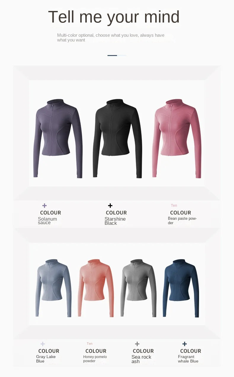 Jackets for Women Fit Coat Women Women Jacket Zippers Casual Wear Long Sleeve Tight Yoga Clothing Slimming Yoga Sports Jacket